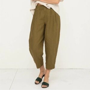Elizabeth Suzann Andy Trousers Midweight Linen Olive